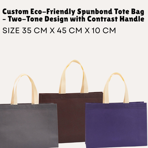 Sac fourre-tout Spunbond écologique personnalisé Design bicolore avec poignée contrastée - Product Image 2