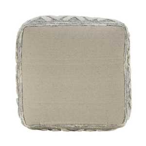 Pouf gris tissé à la main Accent d'assise élégant avec confort et style - Product Image 3