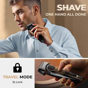 Afeitadora Eléctrica Portátil Recargable para Hombre, Uso en Seco/Húmedo, Resistente al Agua, Pantalla LED, Carga Rápida, para Afeitado Preciso de Cara y Cuerpo - Product Image 3
