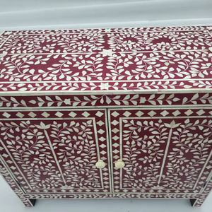 Mueble de Almacenamiento Moderno Hecho a Mano con Incrustaciones de Hueso, Cajonera Decorativa, Armario, Organizador de Joyas para Cocina u Oficina, Artesanía en Resina - Product Image 1