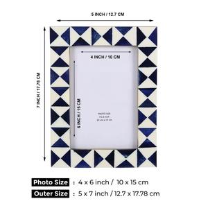 Marco de fotos moderno Marcos de fotos con incrustaciones de hueso rectangulares Marcos de fotos de hueso rectangulares hechos a mano - Product Image 5