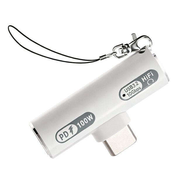 C USB Adapter 3.5mm Headphone Jack PD 100W Fast Charging DAC Chip Hi-Fi Audio Converter Dual Port Splitter Aluminum Alloy Shell
