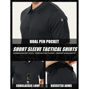 Polyester à manches courtes pour hommes personnalisés de haute qualité pour Polo T-Shirt été style décontracté avec tissu de toile à motif solide - Product Image 5