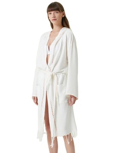 เสื้อคลุมอาบน้ำผ้าฝ้ายมีฮู้ดของผู้หญิงชุดชายหาดฤดูร้อน - Product Image 1
