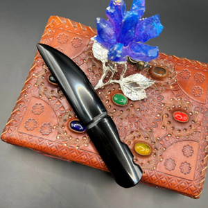 Cuchillo negra de obsidiana tallada a mano al por mayor racimo de cristal natural para colección y decoración precio barato - Product Image 1