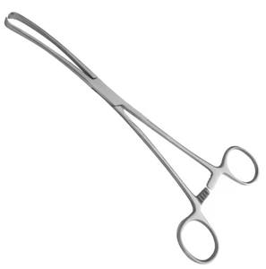 Pinzas Quirúrgicas Curvas de Acero Inoxidable Duplay de 26 cm, Agarre Manual, Alta Capacidad de Sujeción de Esponjas, para Cirugía General Clase I - Product Image 1