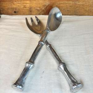 ชุดเซิฟเวอร์สลัดสแตนเลสมือจับฟอร์จเครื่องครัวหรูหราสำหรับบ้านโรงแรมร้านอาหารเครื่องใช้บนโต๊ะอาหารและใช้ในครัวเรือน - Product Image 4