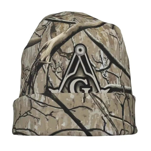 Gorro de Camuflaje RealTree Freemason Square Compass, Gorro Vintage Unisex, Transpirable e Impermeable, 100% Lana - Product Image 4