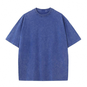 2025 Vintage lavage à l'acide T-Shirt surdimensionné 100% coton Logo personnalisé haute qualité tricoté T-Shirt pour hommes dernière conception grande taille - Product Image 5