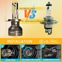 Tres Tubos de Cobre 180W 22000LM LED Faros H7 H11 Bombillas para Coche 9005 9006 H1 Canbus Luces H4 LED para Coche