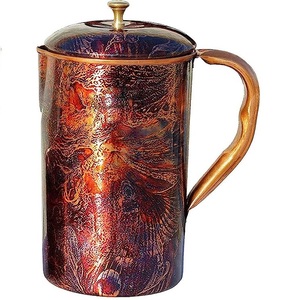 Gran oferta, jarra de agua de cobre y Metal personalizada con acabado brillante, accesorios de cocina, botella de agua, jarra para servir agua de mesa - Product Image 6