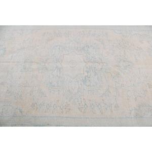 Alfombra Turca Grande Vintage de Lana, 5x9.4 pies, Diseño Abstracto Blanco con Parches, Respaldo de Látex Ecológico - Product Image 5