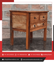 Table d'appoint à 3 tiroirs en bois massif recyclé, style antique, personnalisable, pour la maison et le bureau, écologique et gonflable, vente en gros
