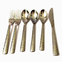 Meilleure vente ensemble de dîner de restaurant en acier inoxydable plaqué argent-ensemble de mariage poli miroir couteau commande minimum 100 pièces