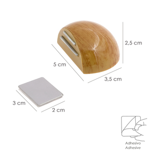 Fermaporta Adesivo con Magnete, Colore Legno - Product Image 2
