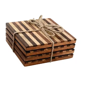 แผ่นรองโต๊ะไม้และแผ่นรองแก้ววอลนัทจากอินเดียแผ่นรองแก้วไม้ธรรมชาติ - Product Image 4