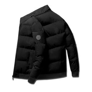 Veste d'hiver matelassée en coton décontractée coréenne tendance pour femmes, chaude, épaisse, col montant en laine, fermeture éclair, couleur unie - Product Image 5