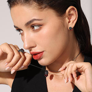 Jeulia Guardian Waves Skull Heart Cut Sterling <b>Silver</b> <b>Stud</b> Earrings - Product Image 6