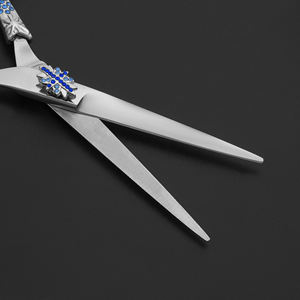 Tijeras de mezcla de pelo DIY de acero inoxidable personalizadas con estilo, cuchillos de corte de pelo industriales OEM - Product Image 2