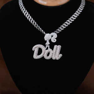 DOLL Name Lujoso Moissanite Diamond 925 Sterling Silver, Iced Out Hip-Hop Style Colgante personalizado para hombres con nuevo estilo de moda - Product Image 2