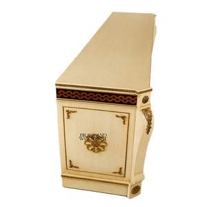 Clásico Mueble para TV de Madera Color Marfil con Detalles Decorativos Dorados - Product Image 5