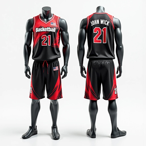 Nouveaux maillots de basket-ball sur mesure RTS, vêtements de sport pour hommes, respirants, séchage rapide, polyester/coton de haute qualité, ensembles uniformes courts - Product Image 4