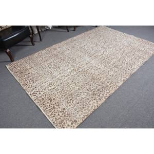 พรมทอขนสัตว์สีเบจสีน้ำตาล9.1ft x 5.7แบบเรียบดีไซน์แบบตุรกีสำหรับตกแต่งห้องนั่งเล่นวัยรุ่นพร้อมแผ่นยางรอง - Product Image 2