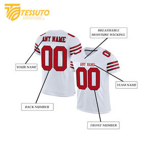 Vêtements de sport imprimés partout Chemises de football classiques vintage Maillot de football personnalisé T-shirt de football à col en V pour hommes - Product Image 6