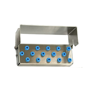 Boîte de stérilisation de fraises à 15 trous en acier inoxydable avec bloc de fraises dentaires à anneau en silicone - Product Image 2