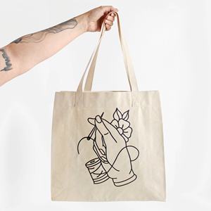 Bolso Tote de algodón de alta calidad personalizado con su propio logotipo, bolso de tela bolso de algodón - Product Image 3