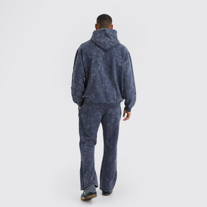 Jogging vintage délavé au soleil, vêtements pour hommes, ensemble 2 pièces, lavage à l'acide, molleton lourd pour hommes, ensemble de survêtement pour hommes - Product Image 2