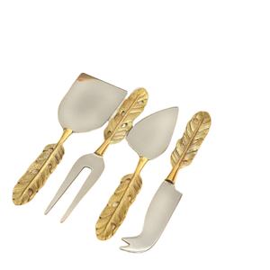 Ensemble de 4 pièces ensemble de couteaux à fromage en métal accessoires de cuisine fêtes de mariage en métal décoration de Table serveur de gâteau et couteau de coupe - Product Image 5