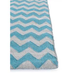 Alfombras de Lana Hechas a Mano Indusbar, Tejido Plano Azul, Rectangulares de 9x12 con Diseño de Chevrón para Entrada, Pasillo, Sala de Estar, Modelo Dwrm-170 - Product Image 4