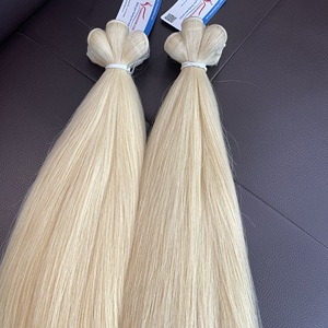 ผมบลอนด์แพลตตินัมสำหรับต่อผมมนุษย์ผ้าขนสัตว์จักรเย็บผ้า - Product Image 5