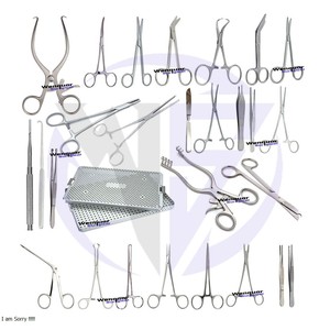 Instrument de chirurgie cardiaque Instruments de chirurgie thoracique et vasculaire cardiaque général Ensemble cardiovasculaire majeur avec porte-aiguille - Product Image 1