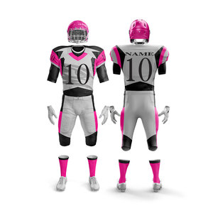 Conjunto de Uniforme de Fútbol Americano Personalizable con Estampado Sublimado, Jersey de Poliéster de Manga Corta con Cuello en V y Absorción de Humedad para Hombre - Product Image 6