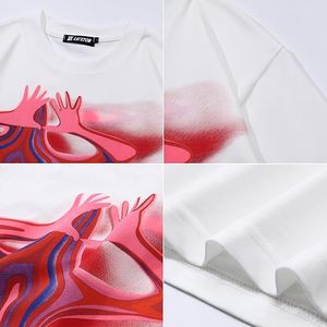 T-shirt unisexe oversize délavé vintage à imprimé graphique, style streetwear décontracté pour le printemps, méthode d'impression numérique - Product Image 4