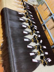 Couleur naturelle 100% cheveux humains, Extension de cheveux brésiliens vierges à bout serré, queue de cheval en vrac - Product Image 6