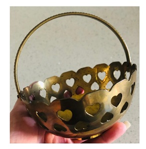 Brass <b>Chocolate</b> Bowl With Round Shape Hotel Decorative Brass Cutting <b>Heart</b> Designing Brass Dry Fruits Bowl - Product Image 4
