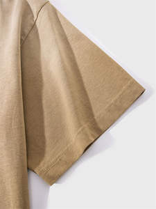 T-shirt personnalisé unisexe surdimensionné en coton tricoté 100 %, col rond, épaules tombantes, style chinois, streetwear, grandes tailles pour hommes - Product Image 4