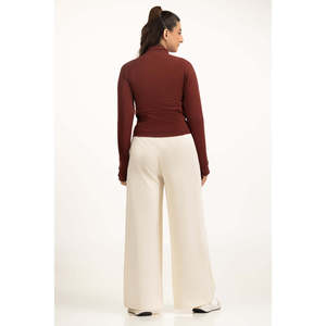 Haut tricoté ajusté pour femme, style simple, respirant, décontracté, à manches longues, tricot de mode, OEM ODM, marque privée, vente en gros - Product Image 6