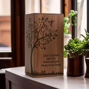 Urne funéraire en bois massif de luxe |   OEM/ODM |   Fournisseur en gros - Product Image 2