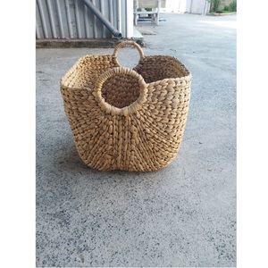 Cesta de aguas residuales de Jacinto sostenible Cajas de almacenamiento cuadradas multifuncionales de color amarillo oscuro para ropa y otros artículos - Product Image 3