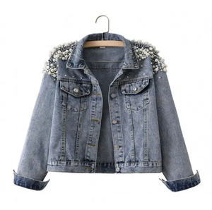 Chaqueta vaquera con ribetes de lana Chaqueta vaquera para hombre Chaquetas vaqueras Sherpa - Product Image 6