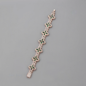 Luxury Women's 18K <b>Gold</b> Bracelet with Green and White Moissanite Iced Out Diamond Real 14K <b>Gold</b> Plating Fashion Jewelry - Product Image 5