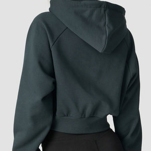 Sudadera Corta con Capucha para Mujer, Manga Larga, Estilo Moderno, Transpirable - Product Image 2