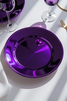 Assiette de présentation en acier inoxydable, écologique, durable, finition argentée, pièce maîtresse éblouissante pour les mariages, les banquets, Thanksgiving