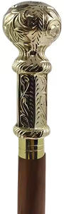Bastón de madera 2024 superventas bastón de latón dorado estilo real mango bastón para hombres y mujeres Unisex adulto - Product Image 5