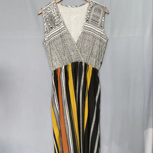 Haute qualité tunique florale courte longue robe été décontracté sans manches longue robe été décontracté sans manches en mousseline de soie longue robe - Product Image 1