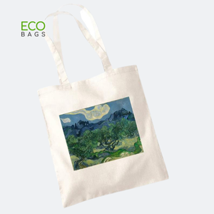 Sac fourre-tout en toile de coton biologique avec logo personnalisé Van Gogh, écologique, réutilisable, motif de lettres, moderne, promotionnel - Product Image 4